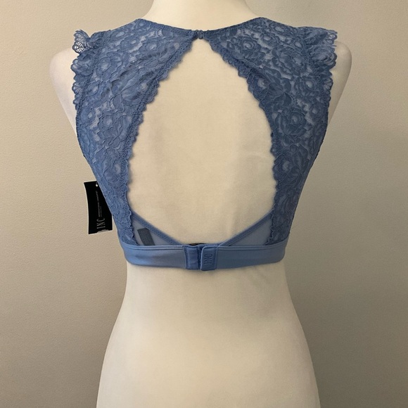 INC International Concepts Lace Trim Blue Bralette - Picture 4 of 9
